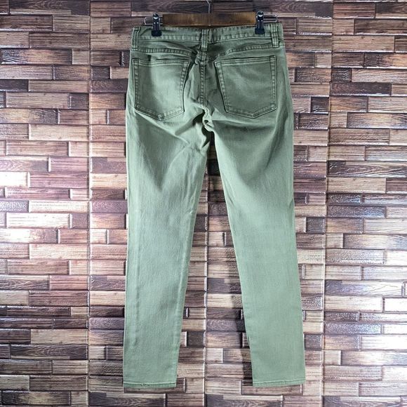 Womens J Crew  Olive Green Toothpick  Size 25 Stretch Jeans - Picture 3 of 12